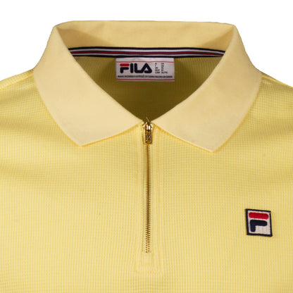Fila Benjamin Zip Neck Waffle Jersey Polo Lemon