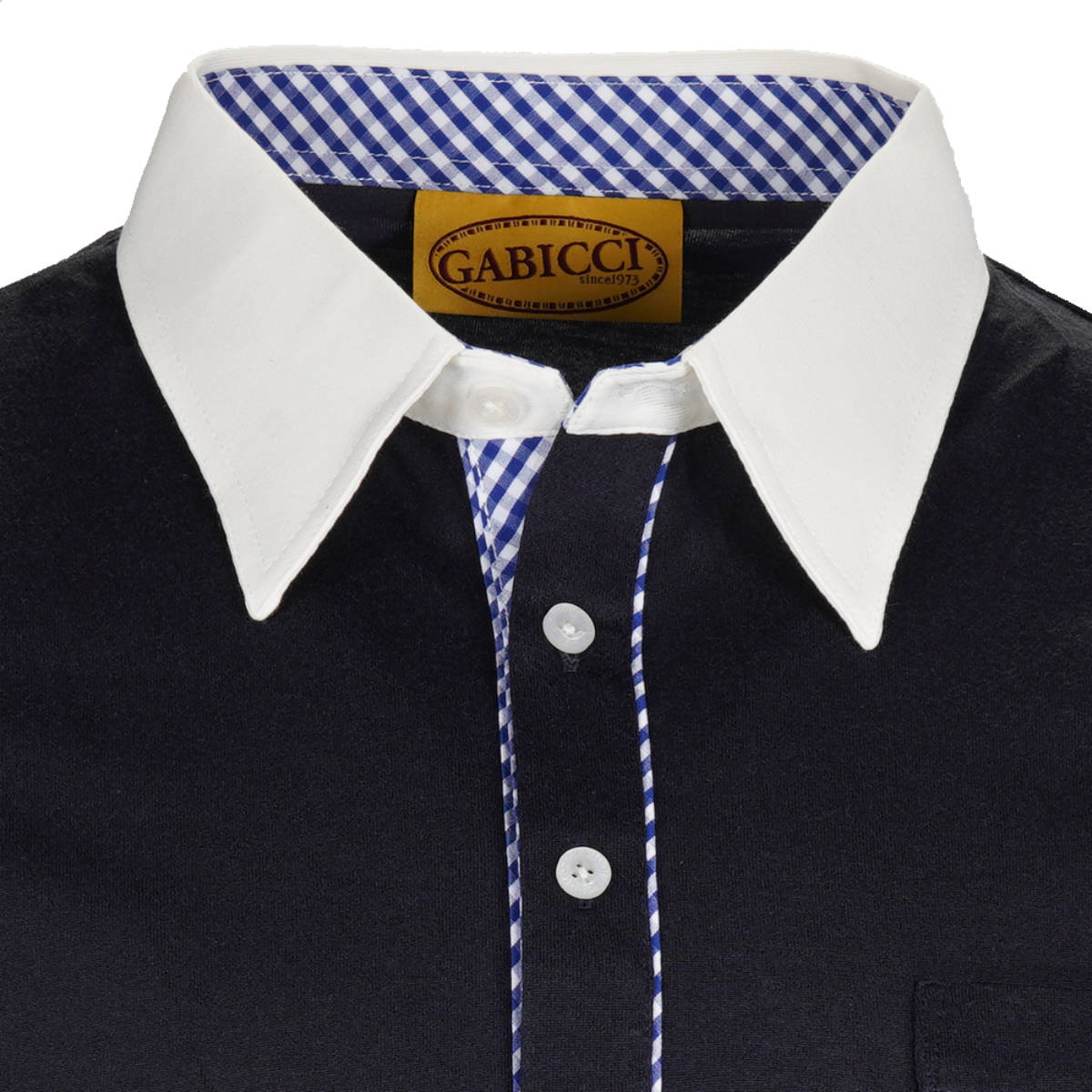 Gabicci Vintage Archives Contrast Collar Jersey Polo Navy