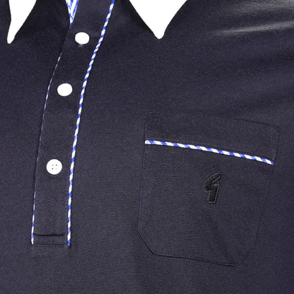 Gabicci Vintage Archives Contrast Collar Jersey Polo Navy