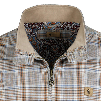 Gabicci Vintage Prince Of Wales Check Harrington Jacket Beige