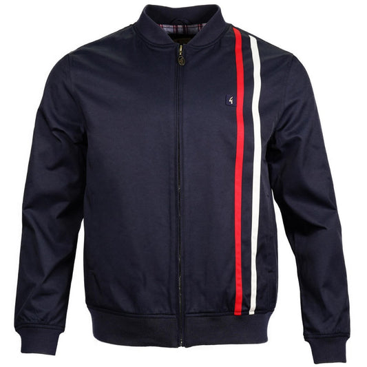 Gabicci Vintage Racing Stripe Monkey Jacket Navy