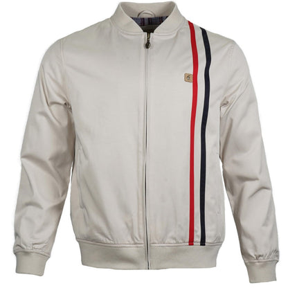Gabicci Vintage Racing Stripe Monkey Jacket Cream