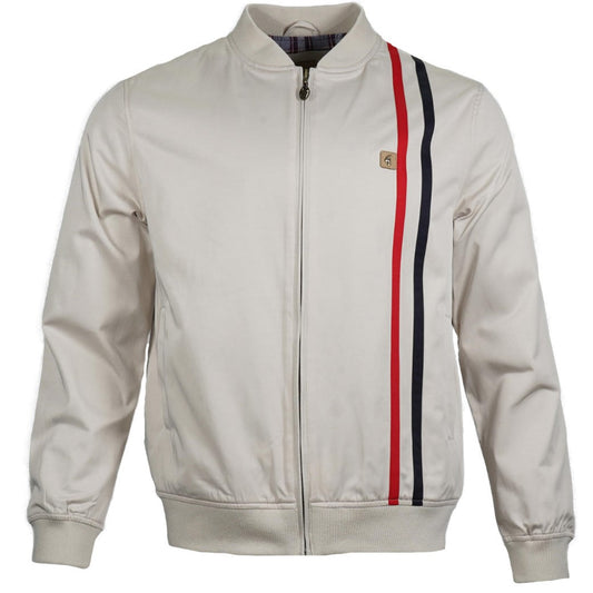 Gabicci Vintage Racing Stripe Monkey Jacket Cream