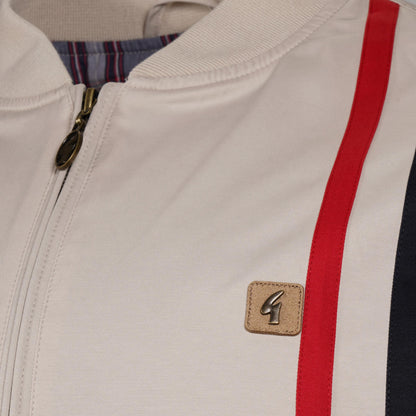 Gabicci Vintage Racing Stripe Monkey Jacket Cream