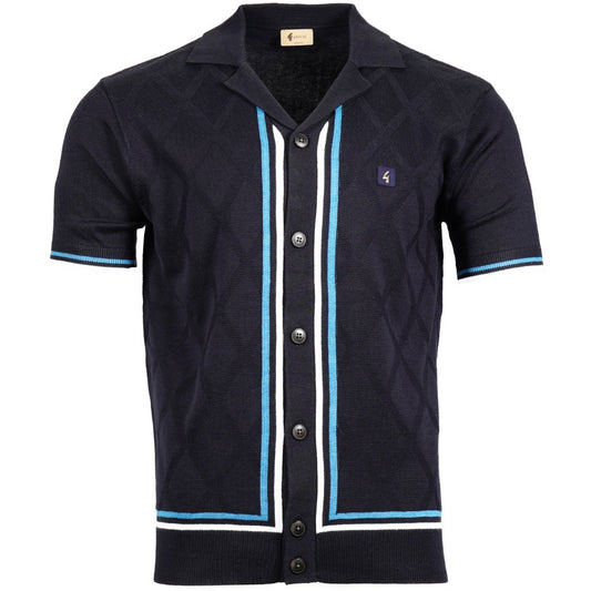 Gabicci Vintage Fine Gauge Revere Collar Cardigan Navy