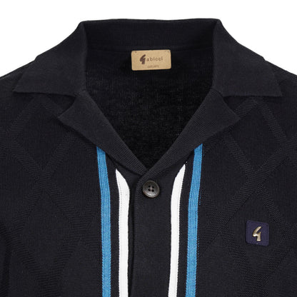 Gabicci Vintage Fine Gauge Revere Collar Cardigan Navy