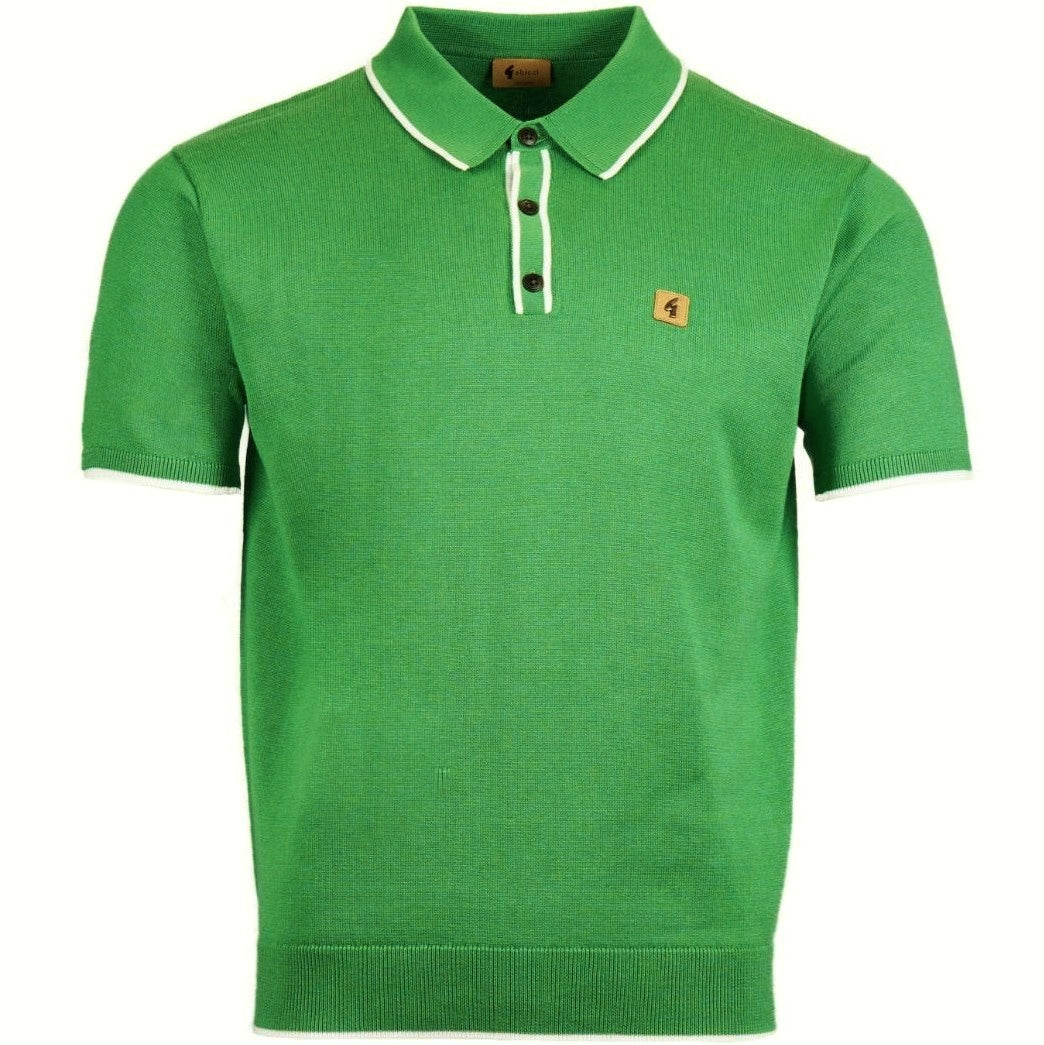 Gabicci Vintage Fine Gauge Knit Tipped Polo Cedar