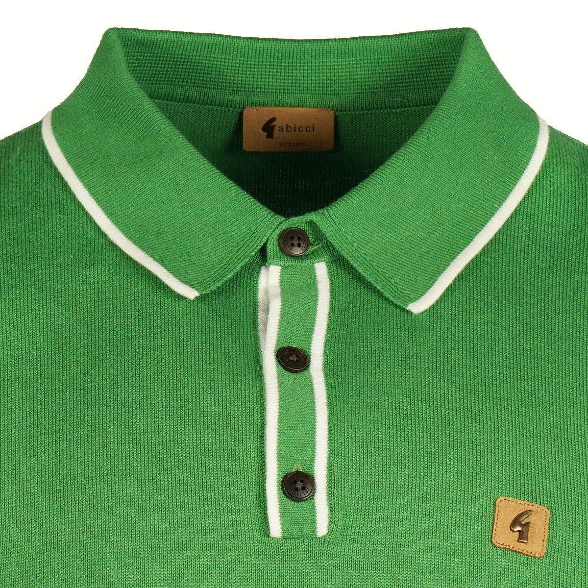 Gabicci Vintage Fine Gauge Knit Tipped Polo Cedar