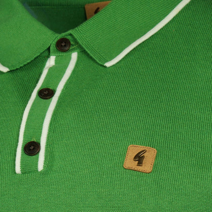 Gabicci Vintage Fine Gauge Knit Tipped Polo Cedar