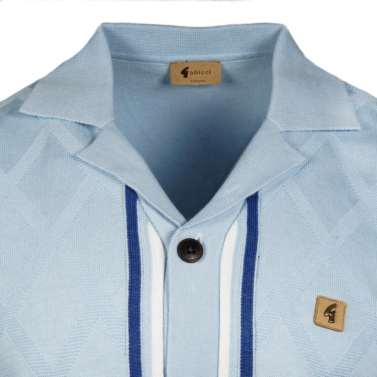 Gabicci Vintage Fine Gauge Revere Collar Cardigan Sky