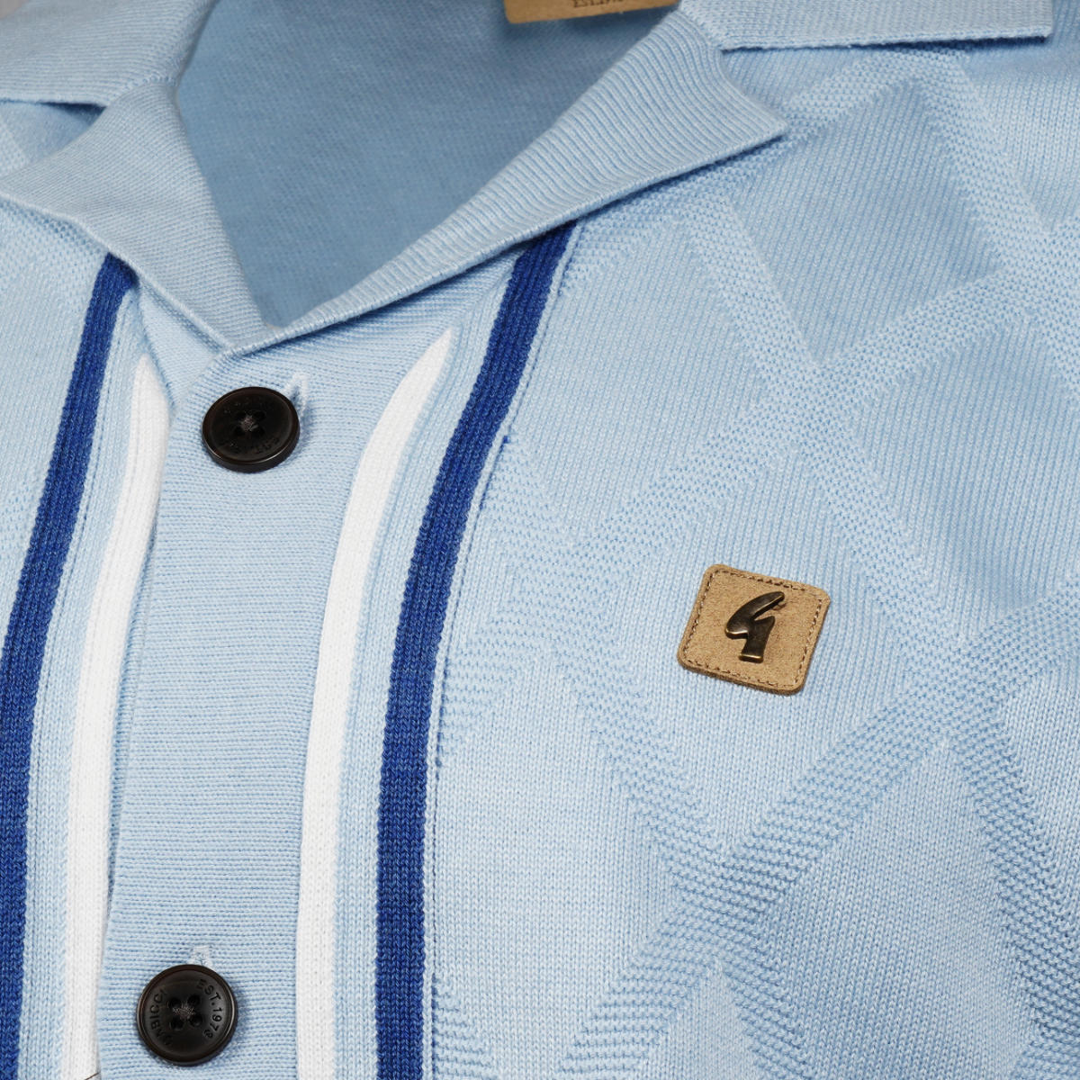 Gabicci Vintage Fine Gauge Revere Collar Cardigan Sky