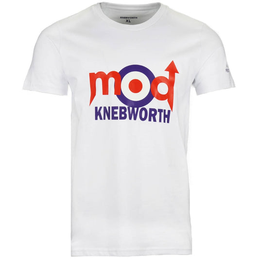 Knebworth Clothing Mod Font Logo Print T-Shirt White