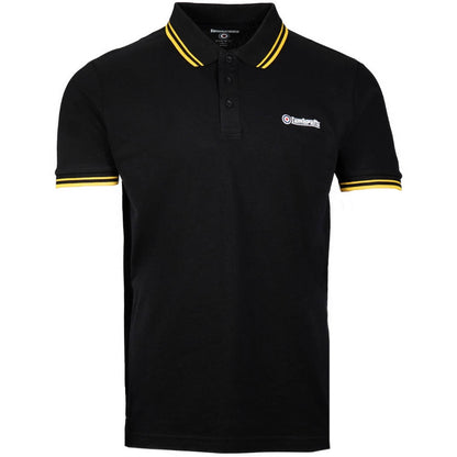 Lambretta Target Logo 3 Button Twin-Tipped Pique Polo Shirt Black / Gold