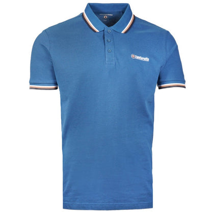 Lambretta Target Logo 3 Button Tri-Tipped Pique Polo Shirt Dark Blue