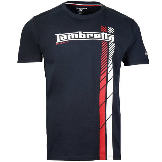 Lambretta Racing Stripes Print T-Shirt Navy