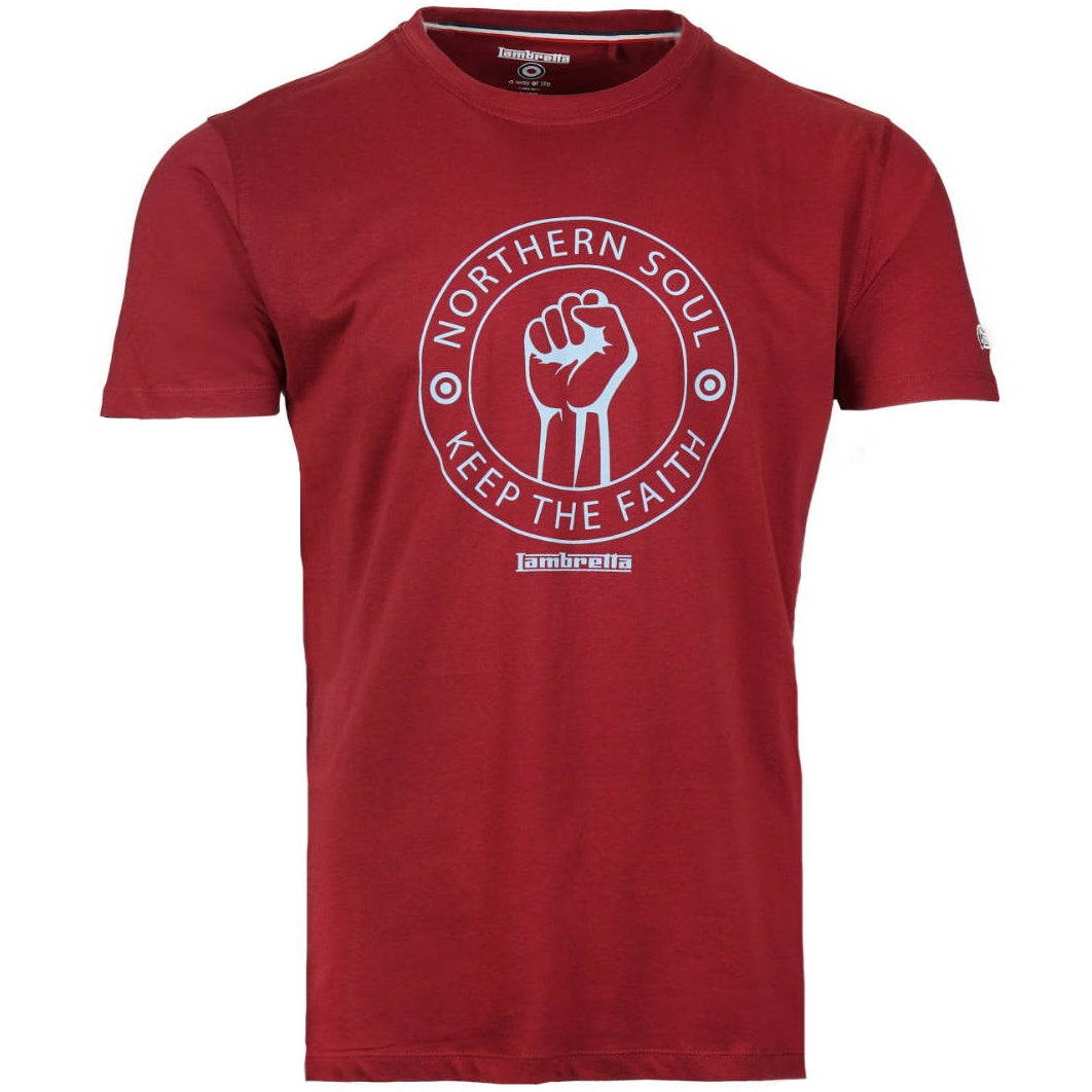 Lambretta Keep the Faith Northern Soul Tee Wine