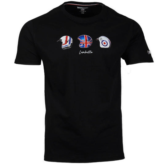 Lambretta Mod Scooter Helmet T-Shirt Black