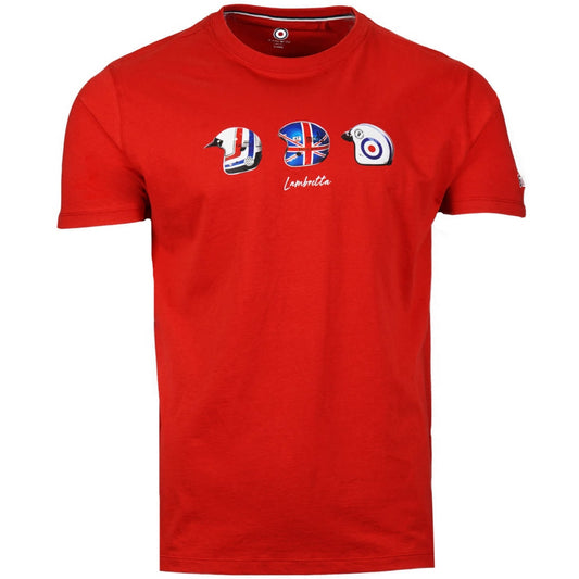 Lambretta Mod Scooter Helmet T-Shirt Red