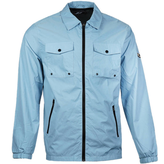 Mish Mash Mesh Lined Windbreaker Overshirt Sky Blue
