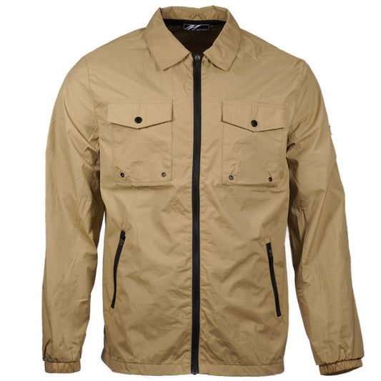 Mish Mash Mesh Lined Windbreaker Overshirt Stone