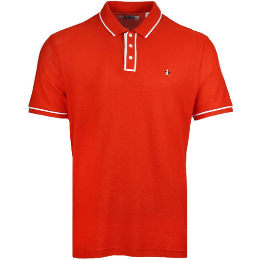 Original Penguin Airtex Fine Gauge Knit Polo Shirt Aged Red