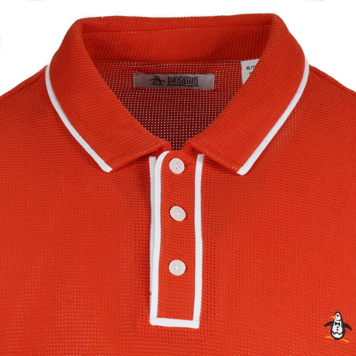 Original Penguin Airtex Fine Gauge Knit Polo Shirt Aged Red
