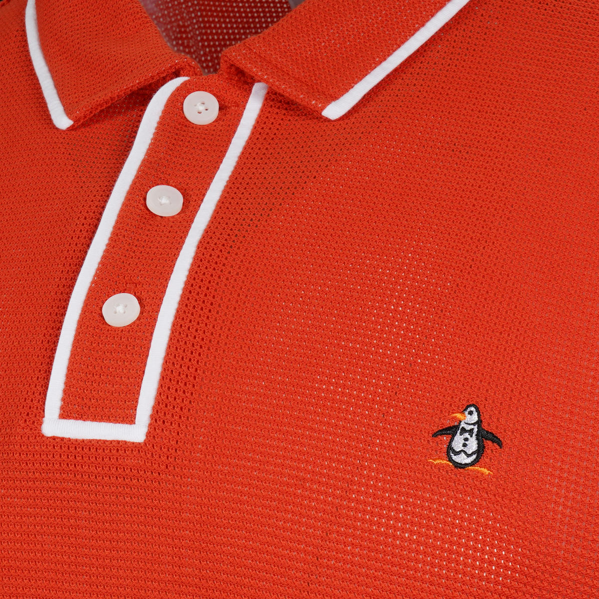 Original Penguin Airtex Fine Gauge Knit Polo Shirt Aged Red