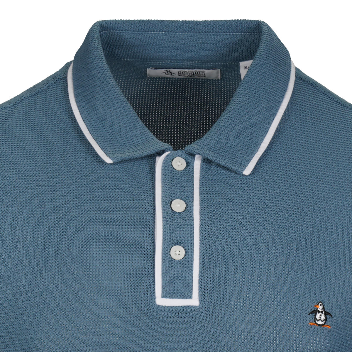 Original Penguin Airtex Fine Gauge Knit Polo Shirt Slate Blue