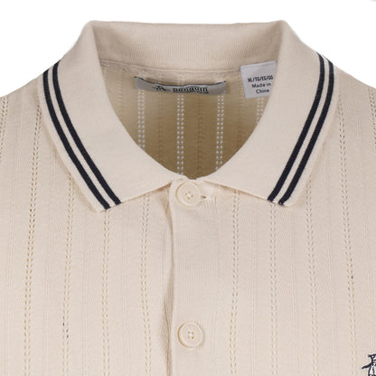 Original Penguin Texture Stripe Fine Gauge Knit Cardigan Oat