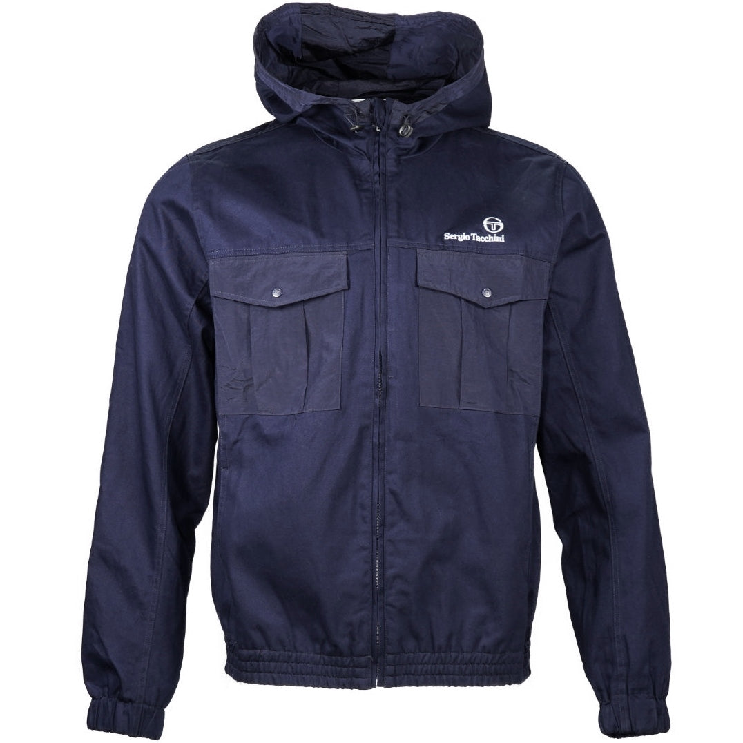 Sergio Tacchini Dario Hooded Zip Thru Windbreaker Navy