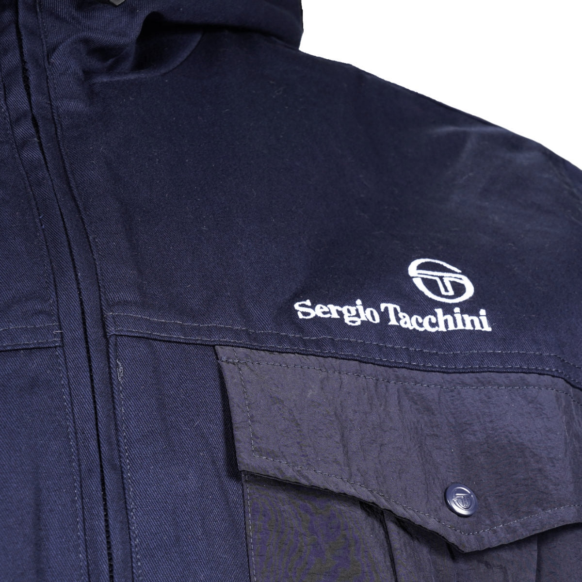 Sergio Tacchini Dario Hooded Zip Thru Windbreaker Navy