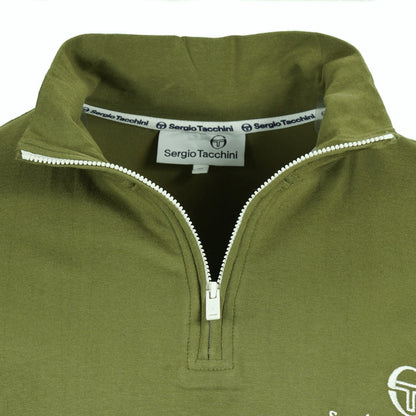 Sergio Tacchini Daytone 1/4 Zip Funnel Neck Top Moss