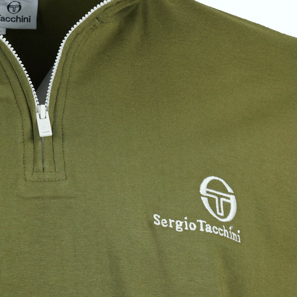 Sergio Tacchini Daytone 1/4 Zip Funnel Neck Top Moss
