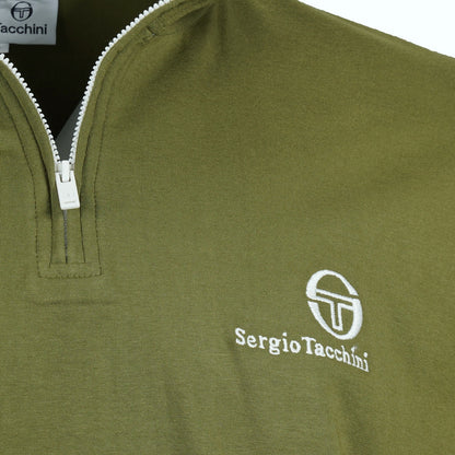 Sergio Tacchini Daytone 1/4 Zip Funnel Neck Top Moss