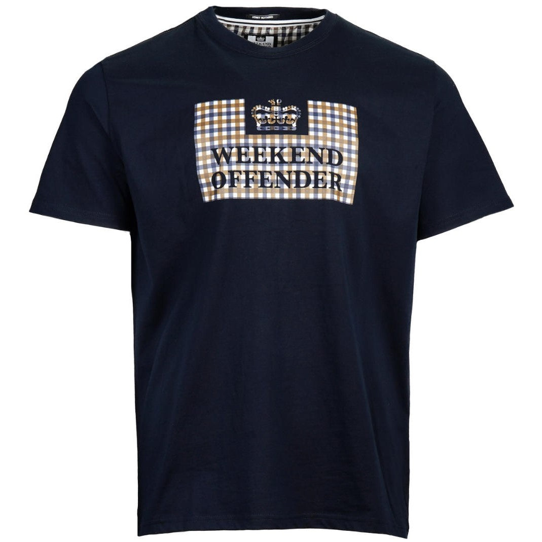 Weekend Offender Shevchenko Prison House Check T-Shirt Navy