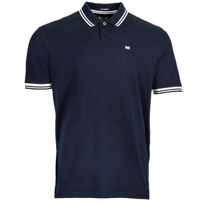 Weekend Offender Tipped Pique Polo Shirt Navy