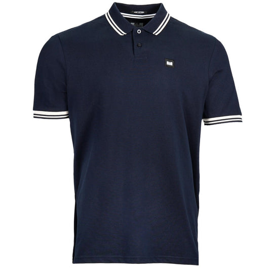 Weekend Offender Tipped Pique Polo Shirt Navy