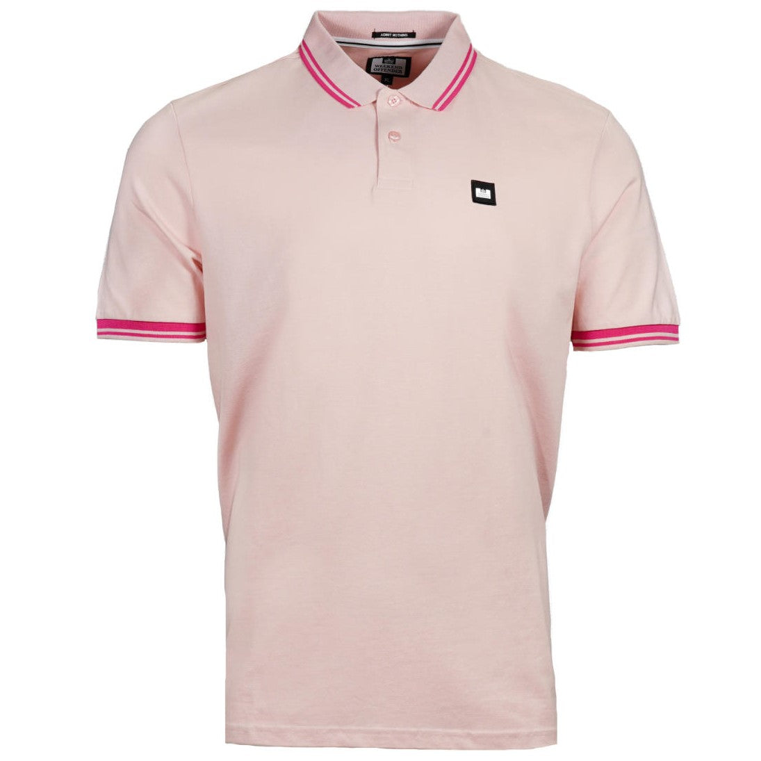 Weekend Offender Tipped Pique Polo Shirt Pink