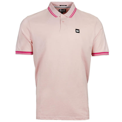 Weekend Offender Tipped Pique Polo Shirt Pink