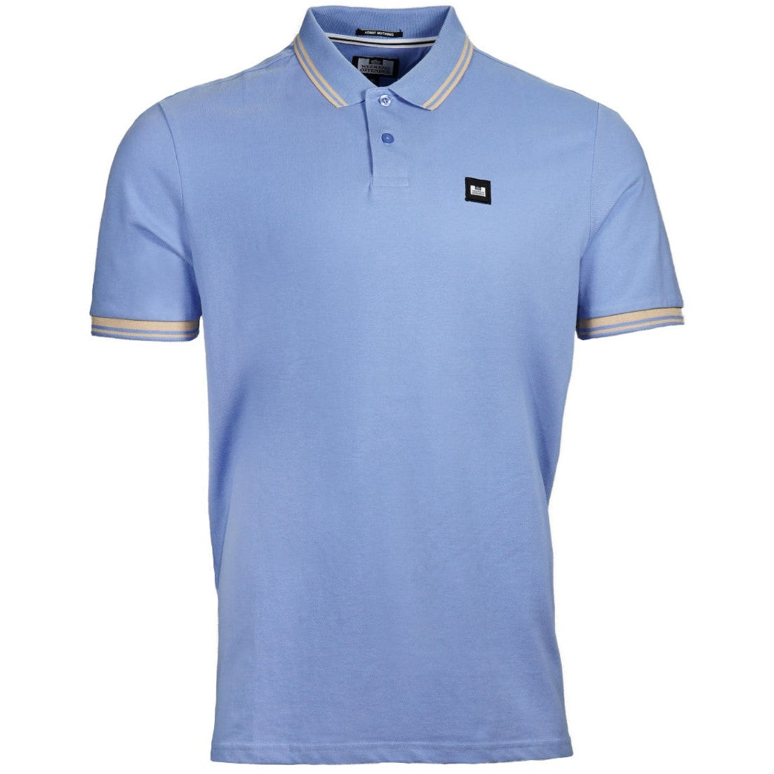 Weekend Offender Tipped Pique Polo Shirt Cornflower