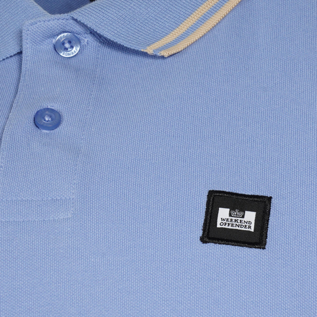Weekend Offender Tipped Pique Polo Shirt Cornflower