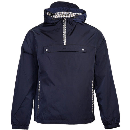 Weekend Offender House Check Trim Overhead Jacket Navy