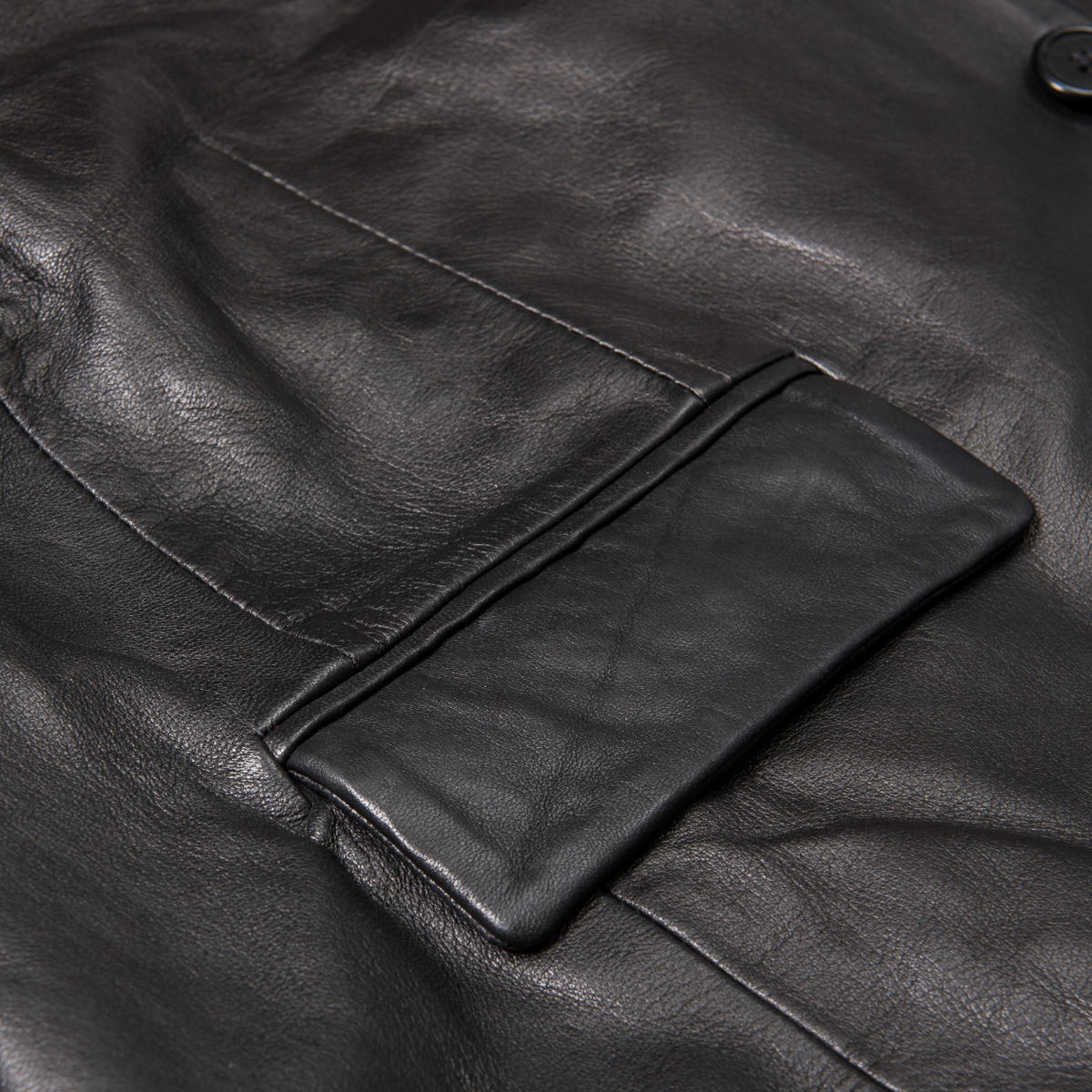Adaptor Clothing Buttersoft Leather 3 Button SB Jacket Black