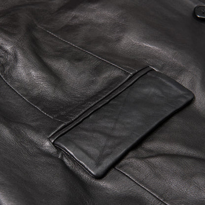 Adaptor Clothing Buttersoft Leather 3 Button SB Jacket Black