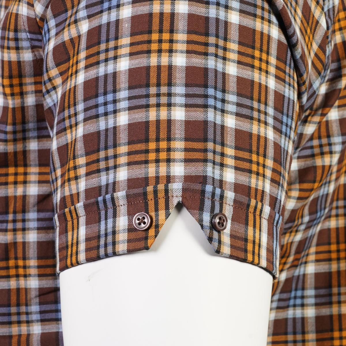 Knebworth Clothing Plaid Short Sleeve Check Shirt Brown/Orange/Sky