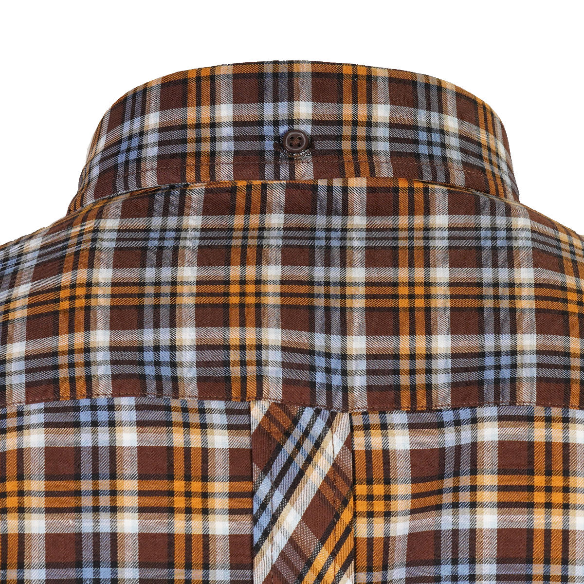 Knebworth Clothing Plaid Short Sleeve Check Shirt Brown/Orange/Sky