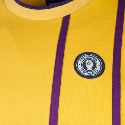 Knebworth Clothing Tipped Crew Northern Soul Tee Mustard
