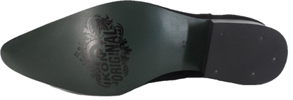 Ikon Original Black Real Suede Winklepicker Mod Beatle Boots