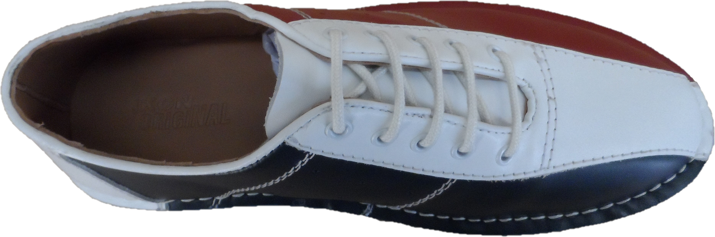Ikon Original Marriott Leather Bowling Shoes in Red/White/Blue
