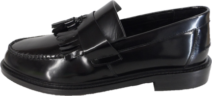 Ikon Original Selecta Mens Leather Tassel Loafers in Black